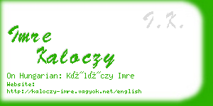 imre kaloczy business card